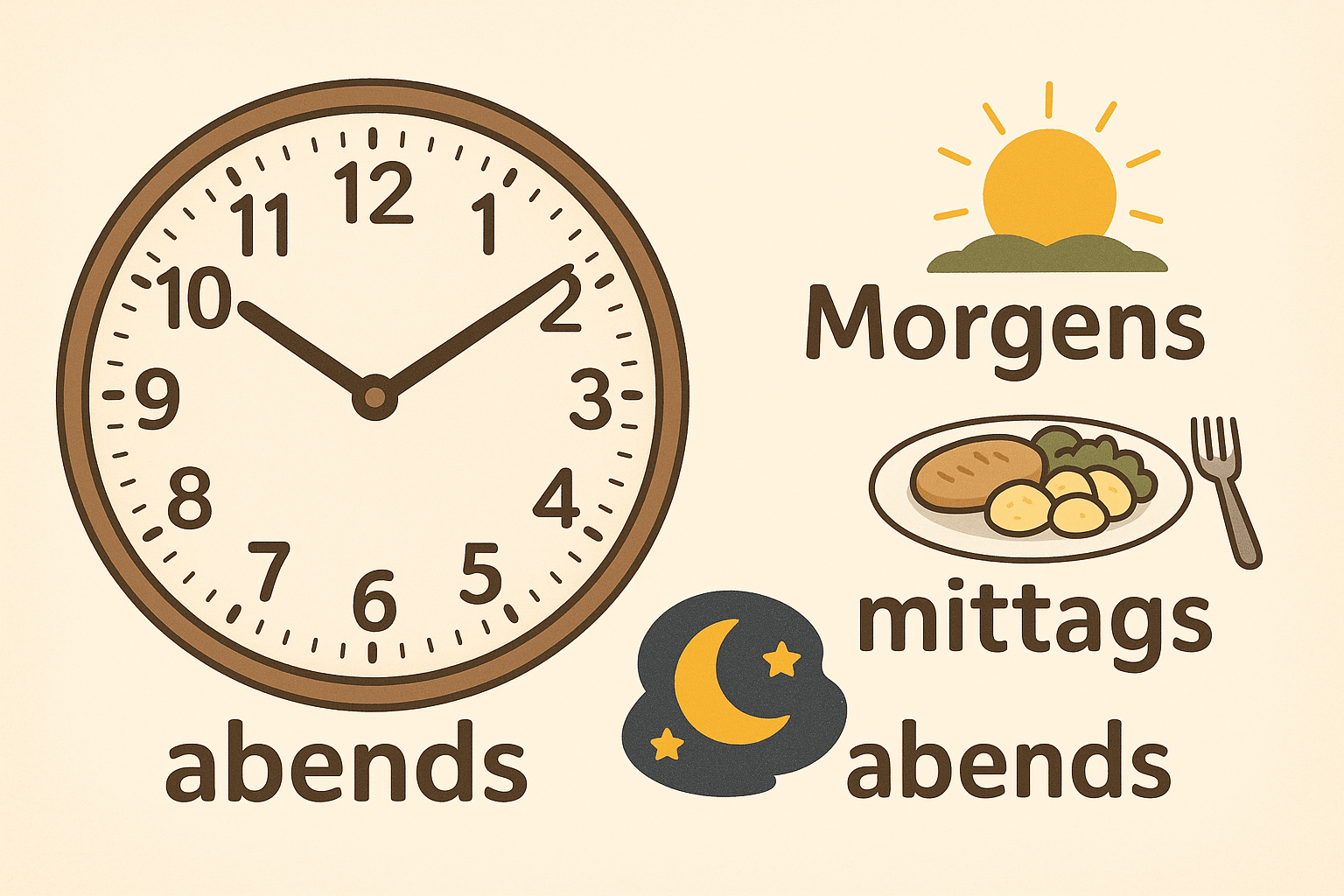 Morgens, mittags, abends Foto