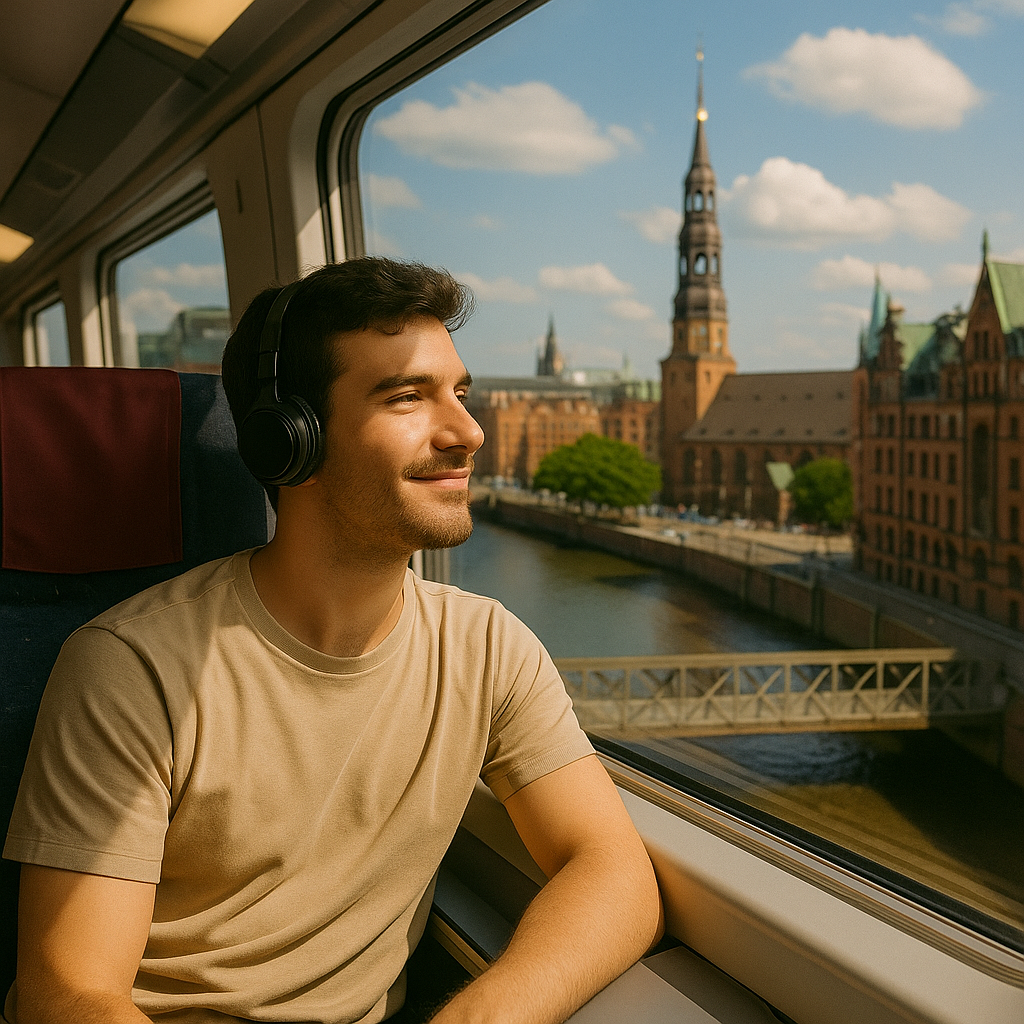 Ich bin mit dem Zug nach Hamburg gefahren Foto
