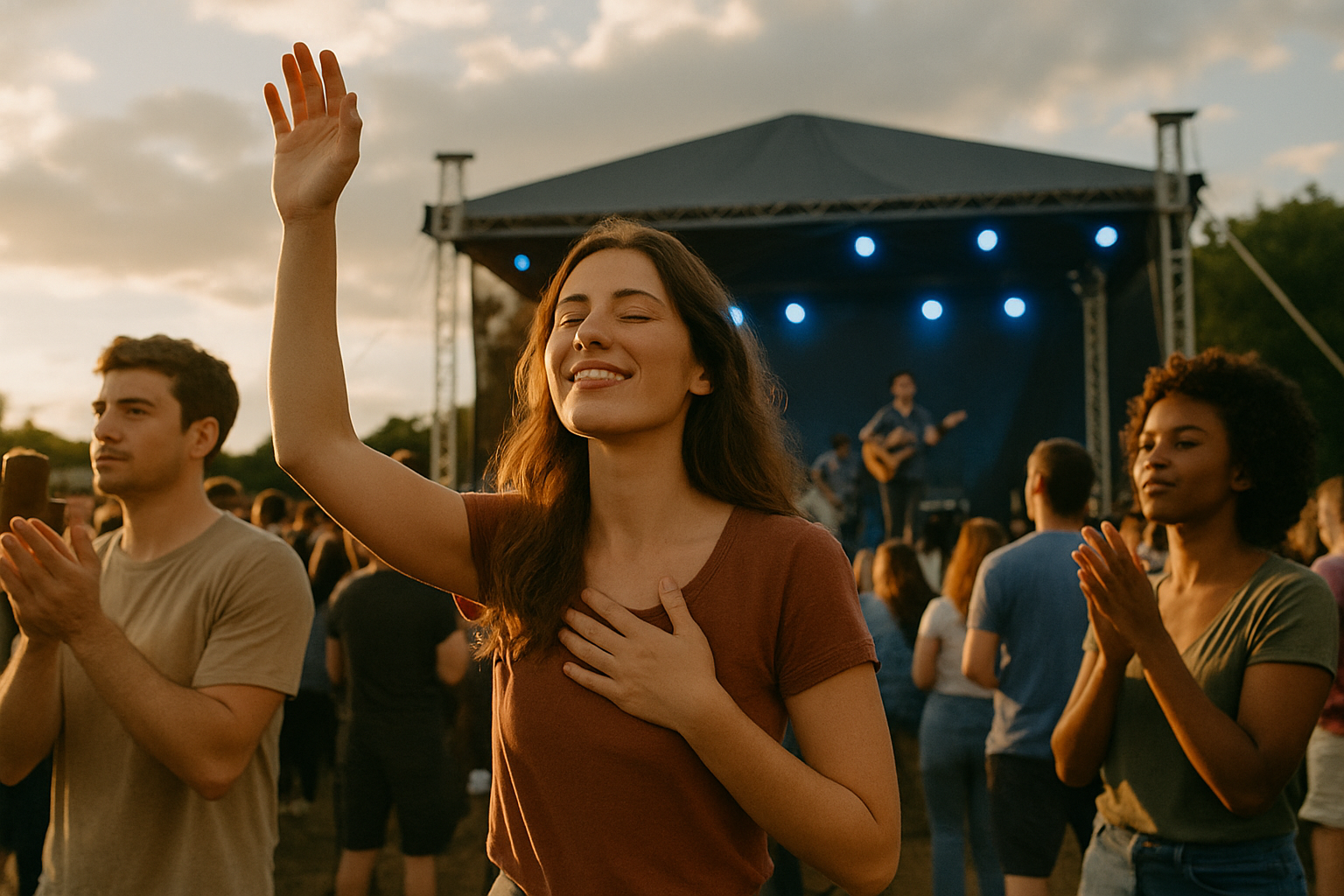 Ich habe ein Konzert im Freien besucht 
 Foto