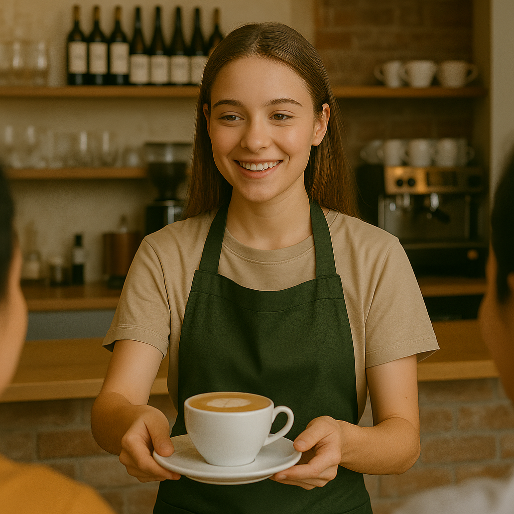 Ich mache ein Praktikum im Café Foto