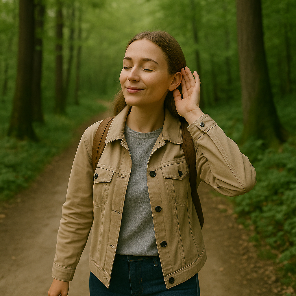 Ich mache einen Spaziergang im Wald Foto