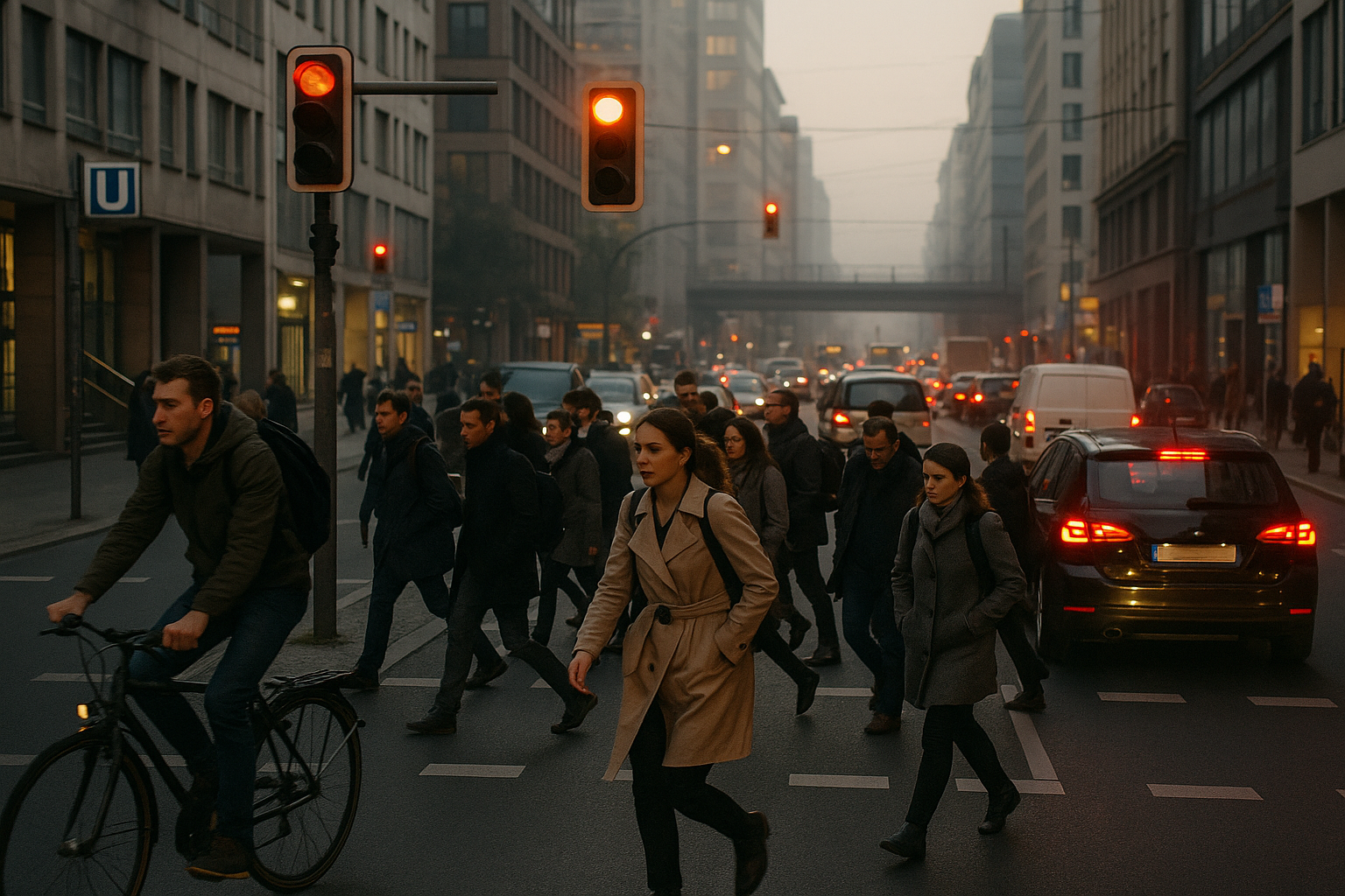 Morgens in der Stadt – alles ist in Bewegung Foto