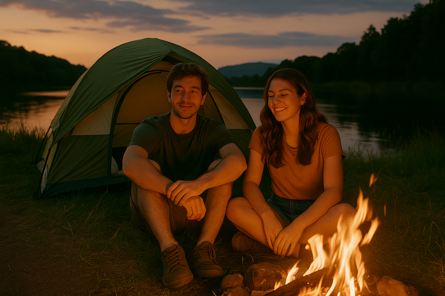 Wir haben in einem Zelt am See übernachtet
 Foto