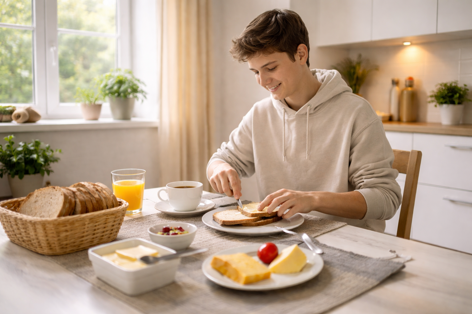 Frühstück am Morgen