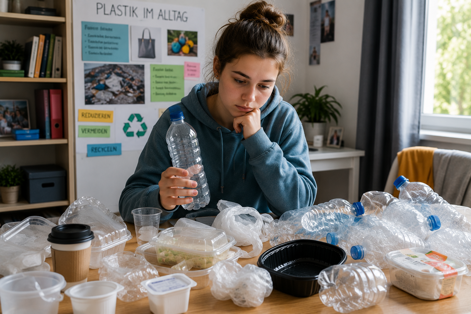 Die Plastikflasche im Rucksack – Foto