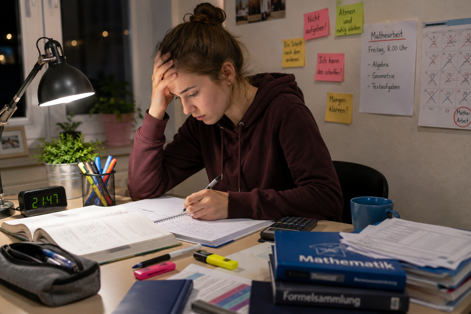 Prüfungsstress vor der Mathearbeit – Foto