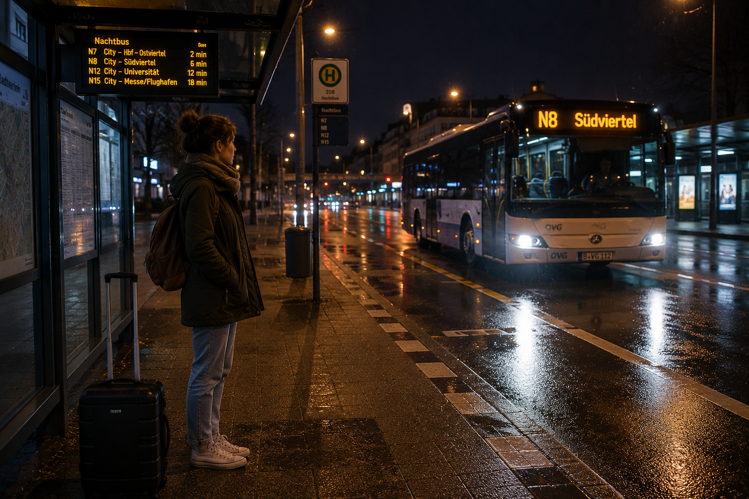 Der Nachtbus nach Hause – Foto