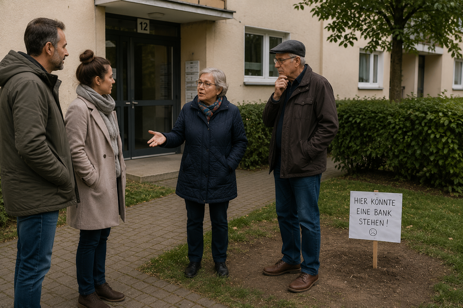 Die Bank vor dem Haus – Foto