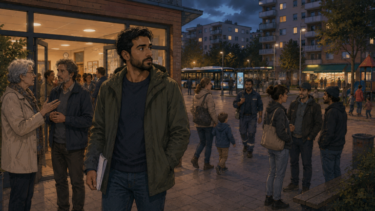 Malik beobachtet nach einer Bürgerversammlung, wie unterschiedlich leicht verschiedene Bewohner an lokalen Entscheidungen teilnehmen können.