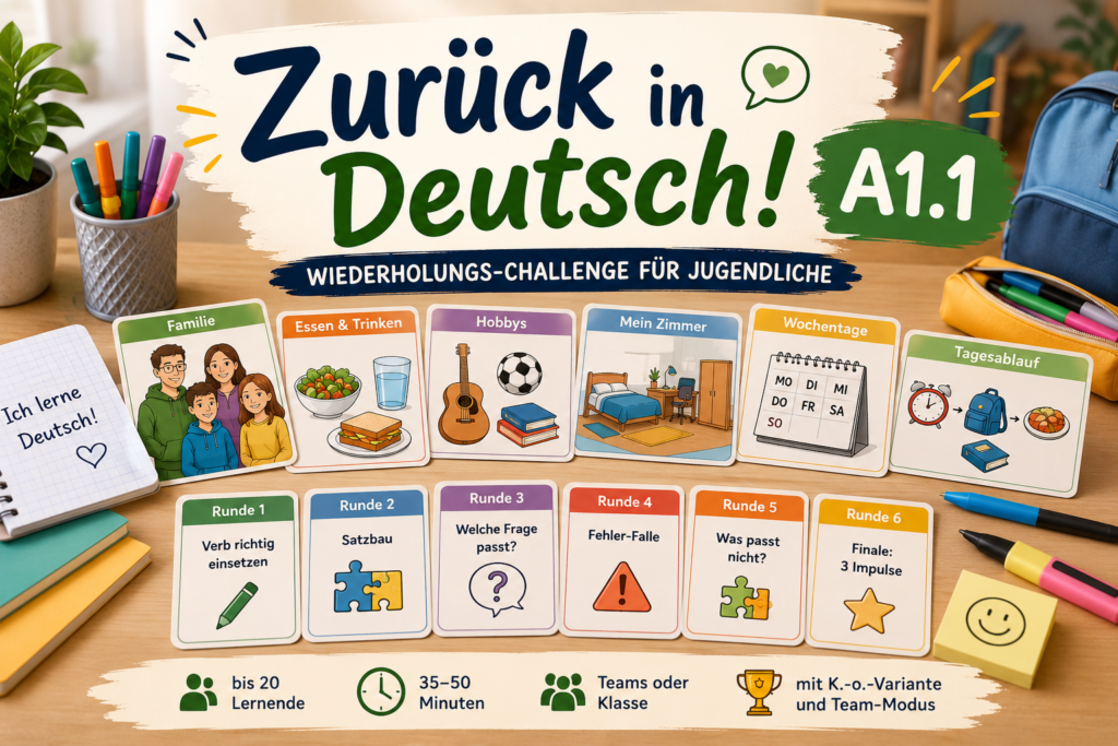 Zurück in Deutsch! – A1.1 Wiederholungs-Challenge