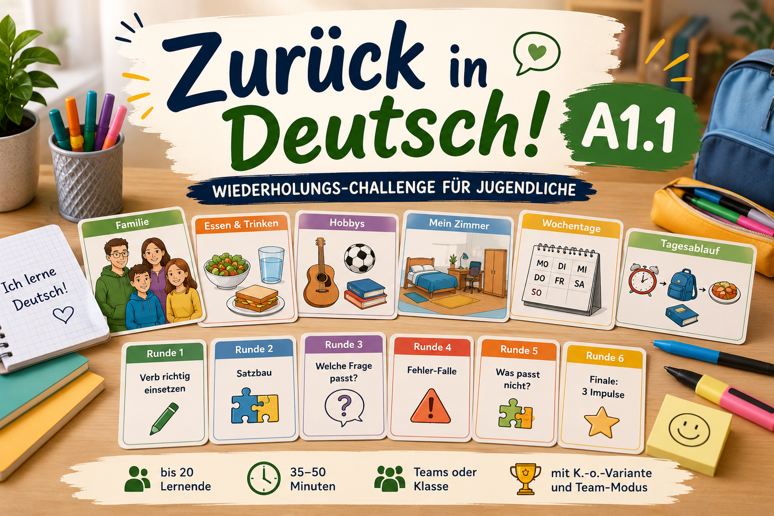 Zurück in Deutsch! – A1.1 Wiederholungs-Challenge