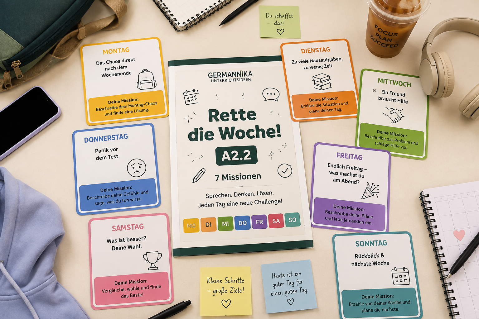 Rette die Woche! – 7 Tage, 7 Sprachmissionen